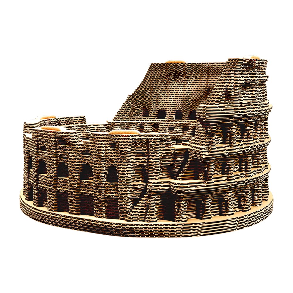 Colosseo di Roma Puzzle 3D in Cartone – Modellino da Costruire | 74 Pezzi, 15 × 15 × 9 cm – Kit Scultura Fai da Te da Dipingere, Materiali Riciclati, Ragazzi e Adulti, Idea Regalo