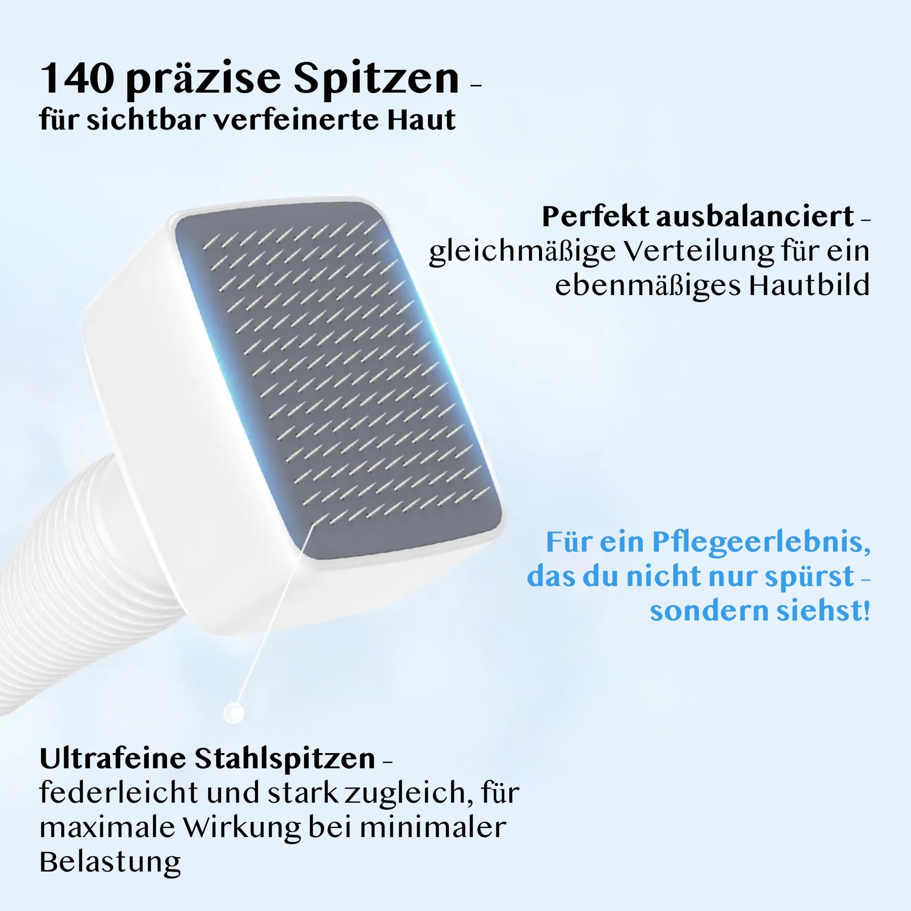 P-Beauty Derma Stamp 140A - Microneedling Pen con 140 aghi in acciaio inox di alta qualità, lunghezza regolabile 0-3 mm, per cicatrici da acne, rughe, cicatrici, pori, ringiovanimento della pelle e