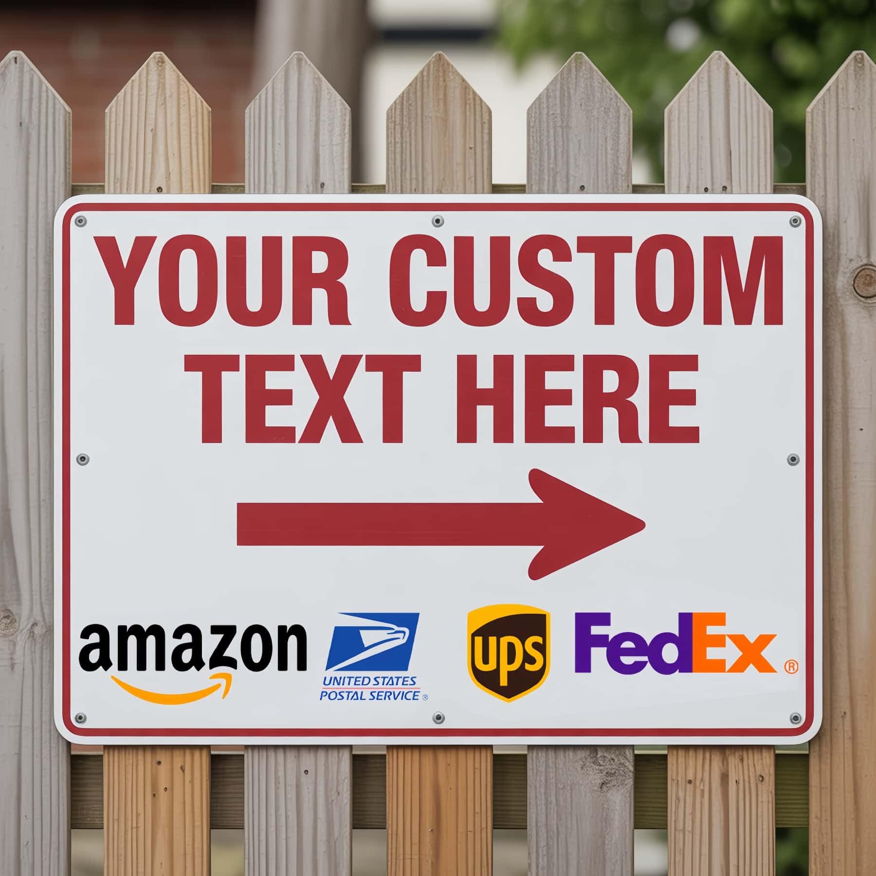 Custom Package Delivery Sign for Outdoor - 10x7 Inch, 40 mil Rustproof Aluminum
