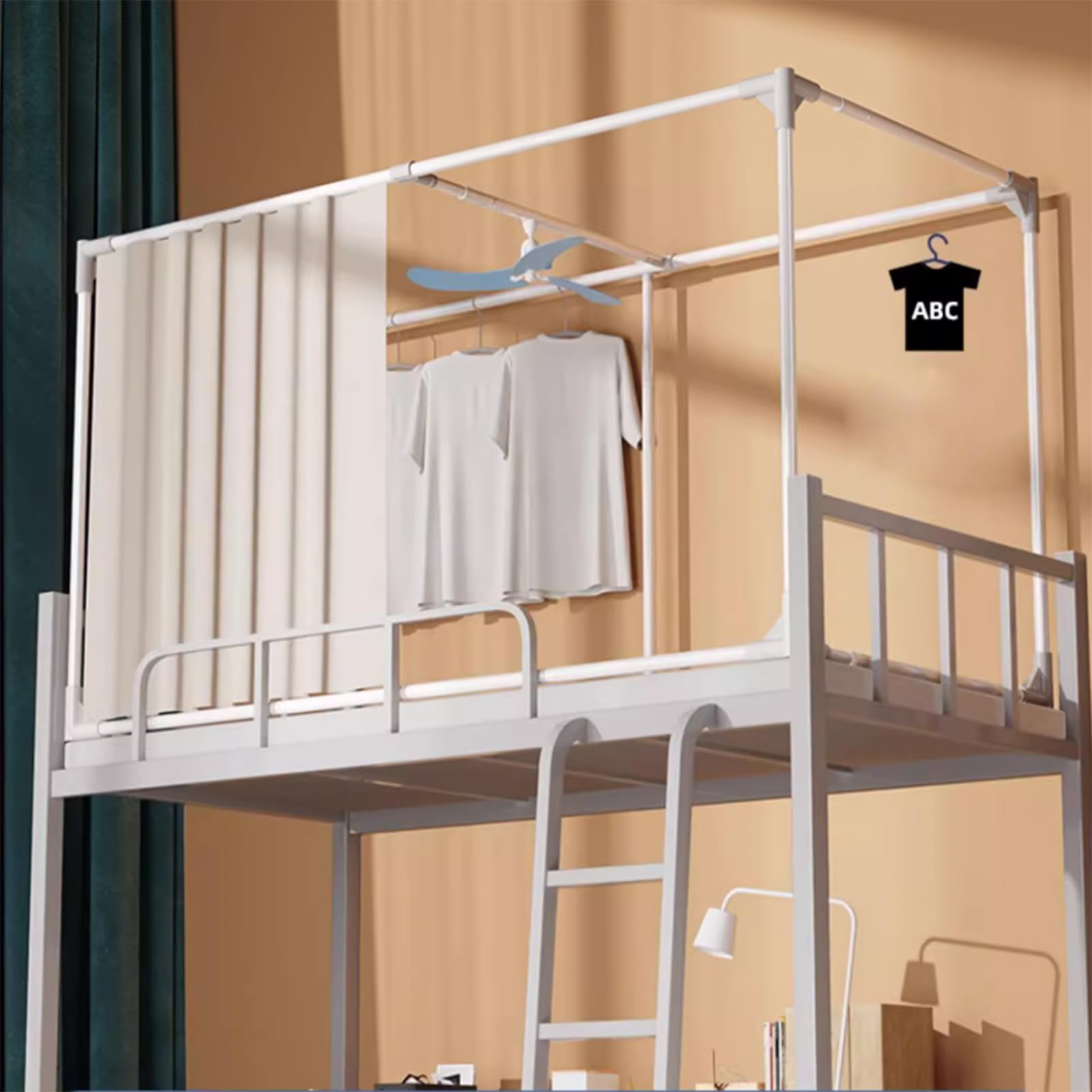 Marco de Cama con Dosel retráctil, Soporte para litera Individual, Soporte Universal para mosquitera para dormitorios de Estudiantes, Marco de Cama con Dosel telescópico de Metal