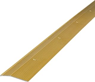 M-D Building Products 79244 Satin Brass Aluminum Fluted Carpet Trim 2x36 in. w/ Screw Nails - Durable Floor Transition Strip