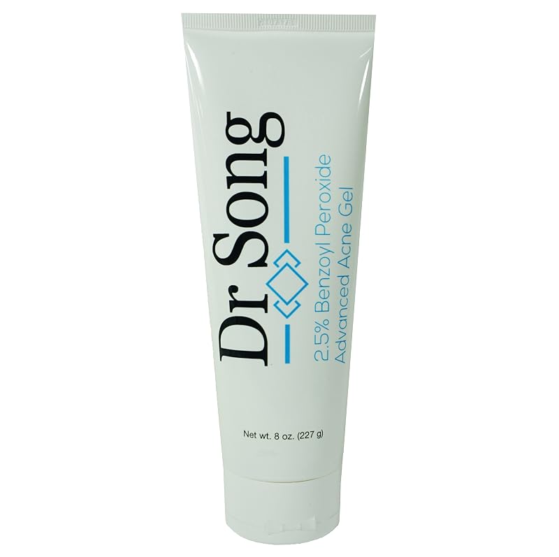 Gel de limpeza facial Dr Song com peróxido de benzoíla 2,5%, 240 mL