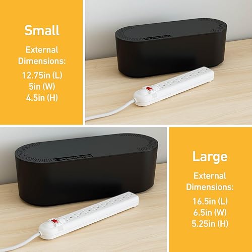 Miniatura 4 de Caja de Gestión de Cables D-Line, Soporte para Tira de Enchufes, Ocultadores de Enchufes de Piso, Organizador de Cables de Escritorio, Cubierta para