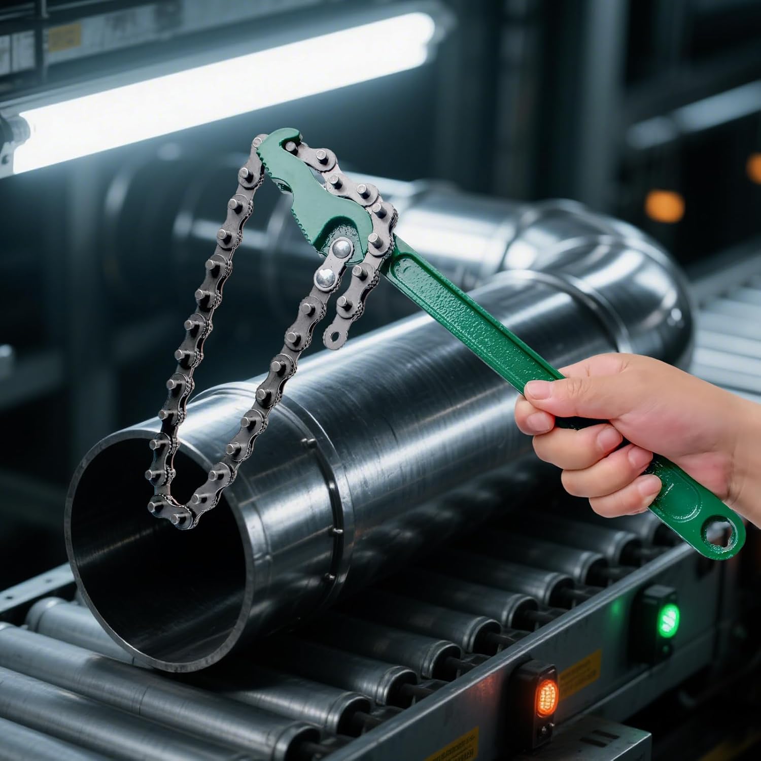 6 Pcs Large Reversible Chain 12 Inch 16 Inch 9 Inch Adjustable Heavy Duty Chain Wrenches Oil Filter Wrench Sturdy Carbon Steel Pipe Fittings Spanner Tool for Ratcheting Universal