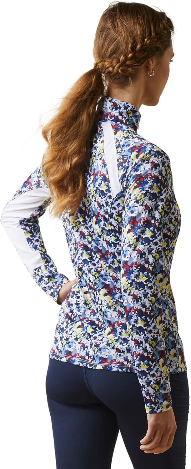 Ariat Women's Sunstopper 3.0 1/4 Zip Baselayer, North Atlantic Dot, X-Small - Image 2