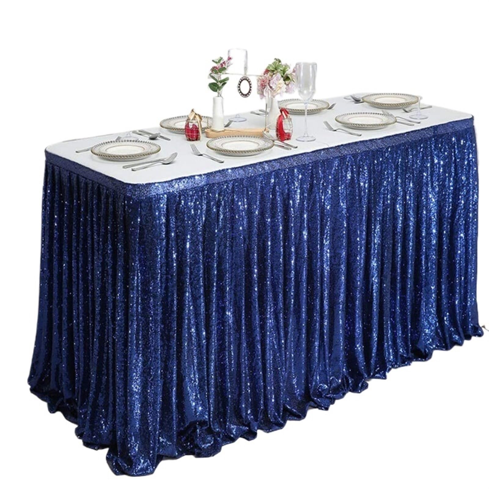 Faldón de Mesa Falda de mesa rectangular lentejuelas