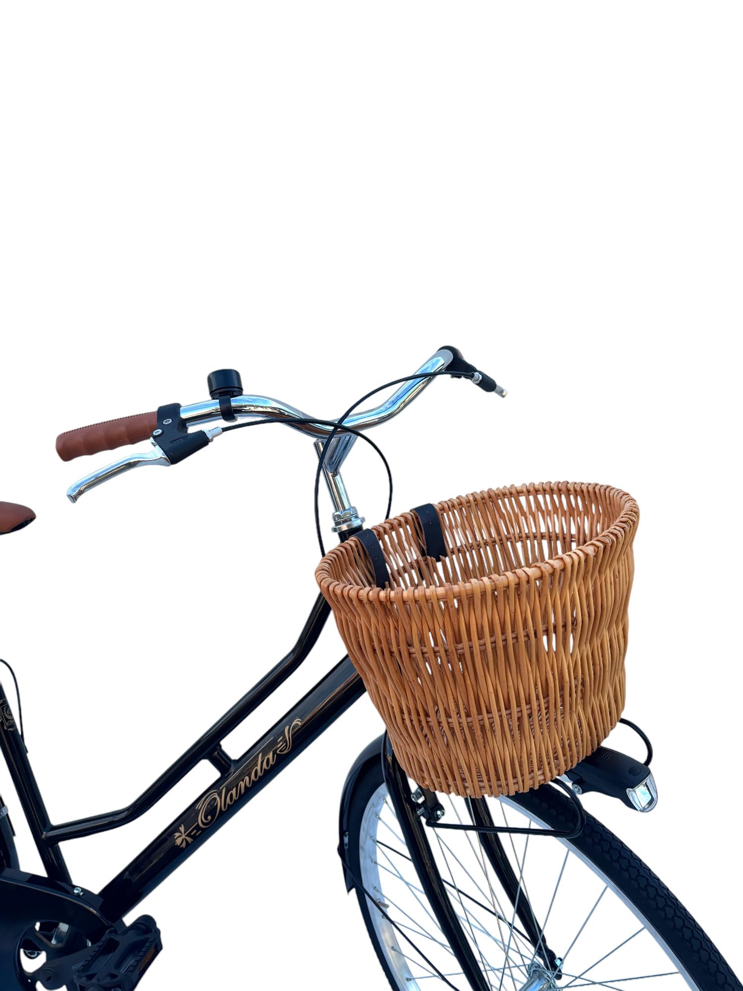 MADICKS Bicicletta Donna da Passeggio Olanda Nera Misura 26 Bici da città Vintage retrò con Cestino in vimini