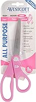 Vista 6 de Westcott 15387 Tijeras de acero inoxidable de 8 pulgadas con cinta rosa para oficina y hogar