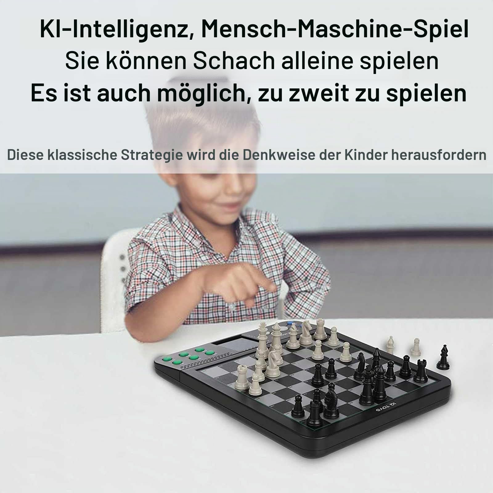 Intelligent Electronic Chess Board Mit Schachfiguren, Schach Computer Verschiedene SpielmöGlichkeiten Einzelspieler-Computerspiel, Elektronisches Schachspiel Geeignet FüR Kinder Erwachsene