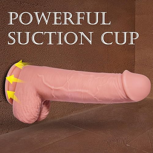 Miniatura 5 de Consolador grande de silicona de 9.6 pulgadas con potente ventosa para jugar con manos libres, estimulador de punto G de grasa suave, consolador