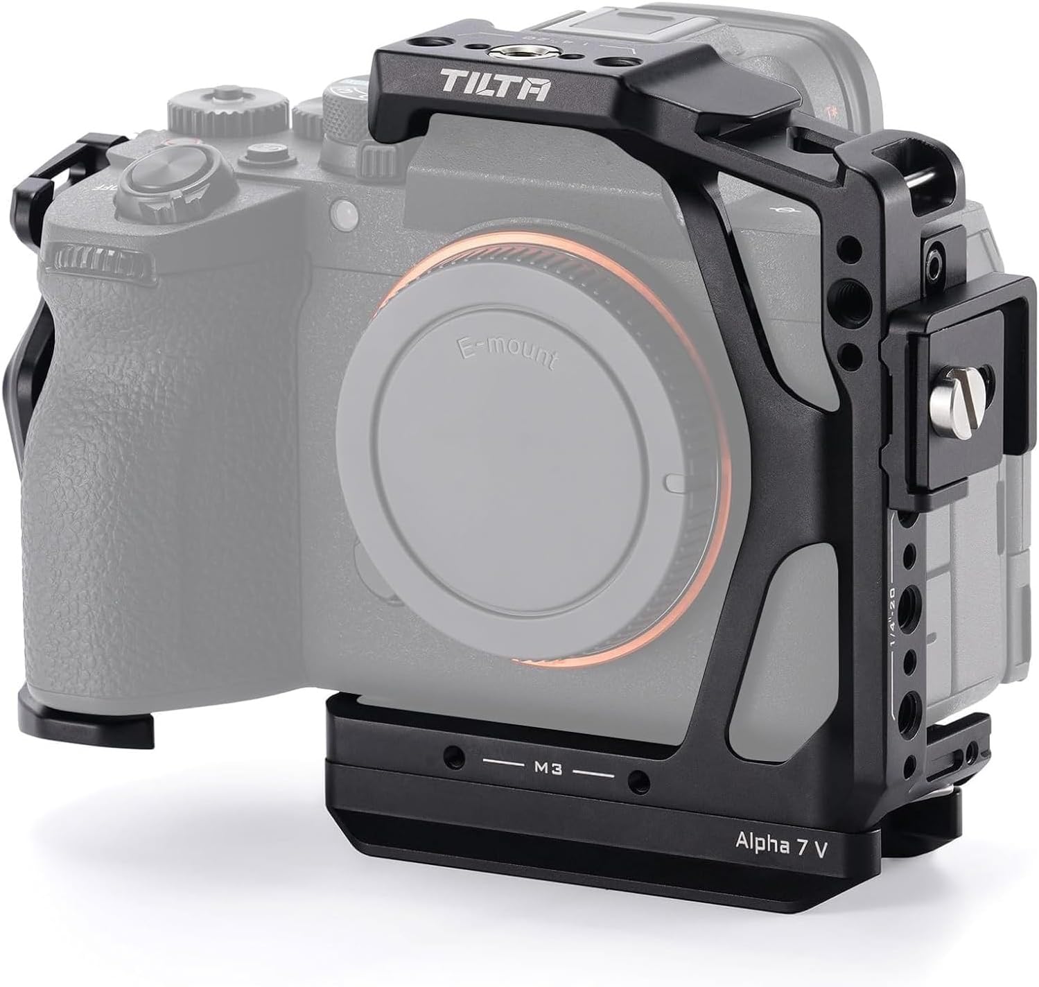 Tilta Full Camera Cage for Alpha 7V A7V, A7IV, and A7R V | Modular Protective Frame | ARCA Bottom Plate | HDMI Cable Clamp Support - Black
