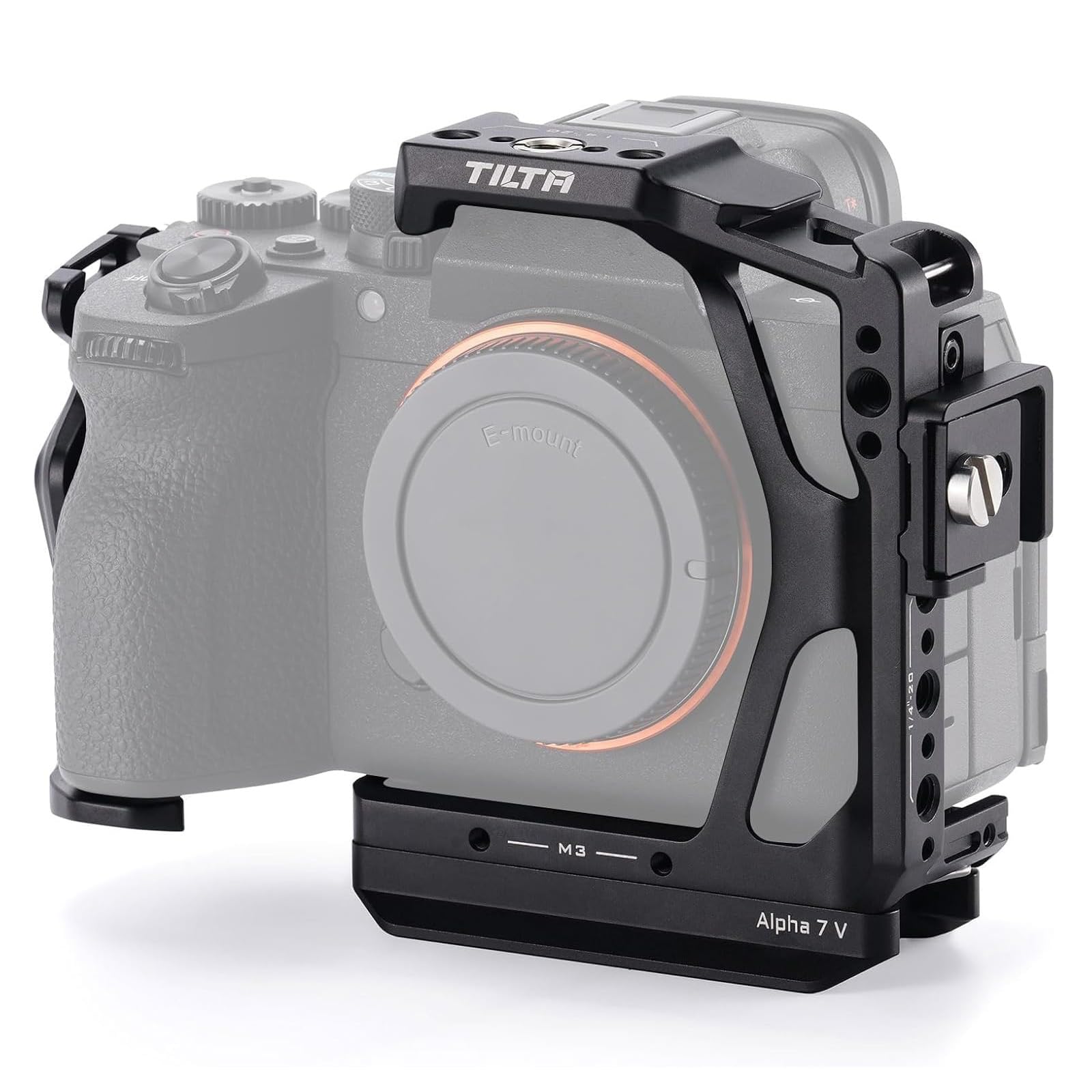 Tilta Full Camera Cage for Alpha 7V A7V, A7IV, and A7R V | Modular Protective Frame | ARCA Bottom Plate | HDMI Cable Clamp Support - Black