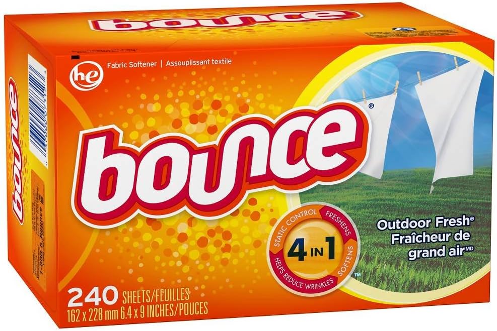 Bounce Fabric Softener and Dryer Sheets, Outdoor Fresh, 240 Count(2-Pack)