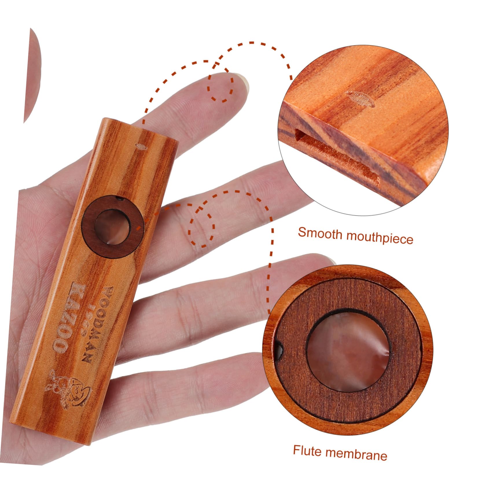 NULYLU 1 Set Wooden Kazoo Ukulele Guitar Partner for Kids Adults Musical Instruments Toy Kazoo Membranes
