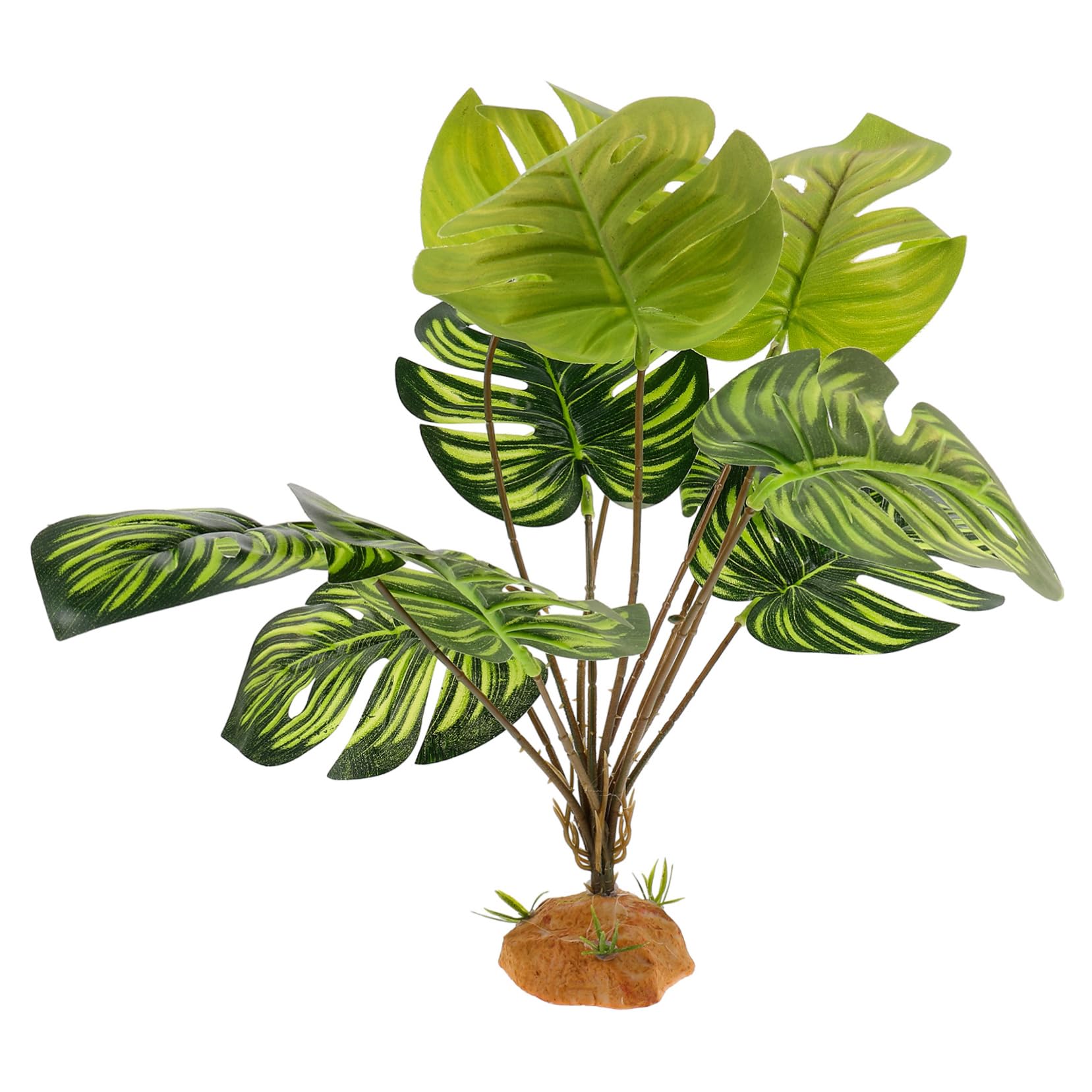 POPETPOP Reptile Hideout Decoration with Base Lifelike Simulated Leaves for Reptile Tank Smooth Climbing Surface for Snakes and Lizards Aquarium Fake for Habitat