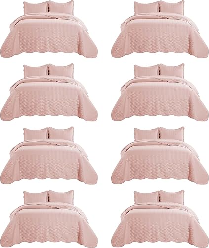 Vista 334 de IR Imperial Rooms - 10 juegos de colcha tamaño individual (68 x 86 pulgadas), para hoteles, habitaciones de huéspedes, colchas ligeras reversibles