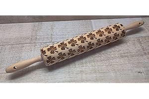 Embossed Four-Leaf Clover Rolling Pin