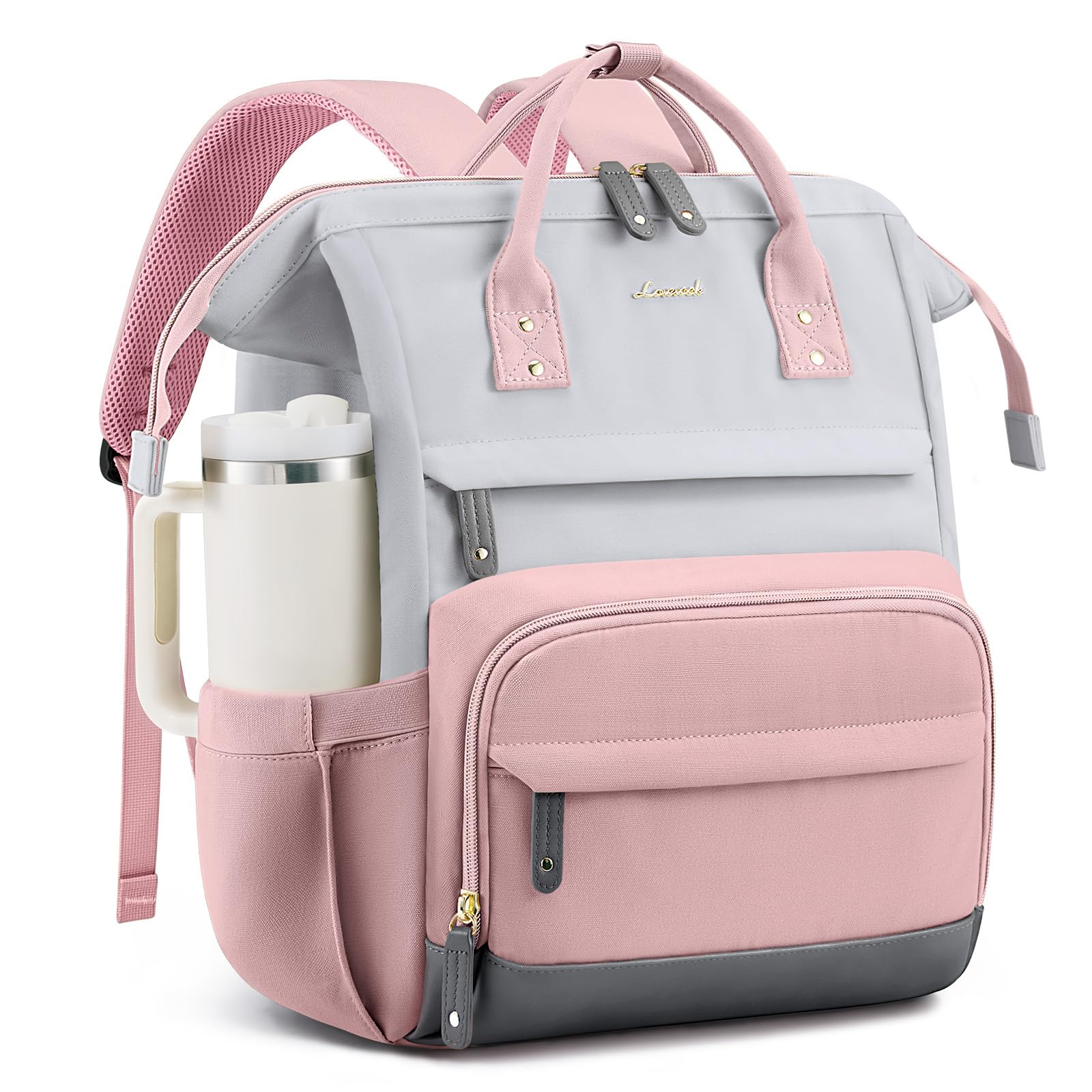 LOVEVOOK Laptop Backpack for Women, 17 Inch Work Business Backpacks Purse With Large Capacity, Waterproof Nurse Bag College Bookbag for School, Waterproof Casual Daypack for Travel