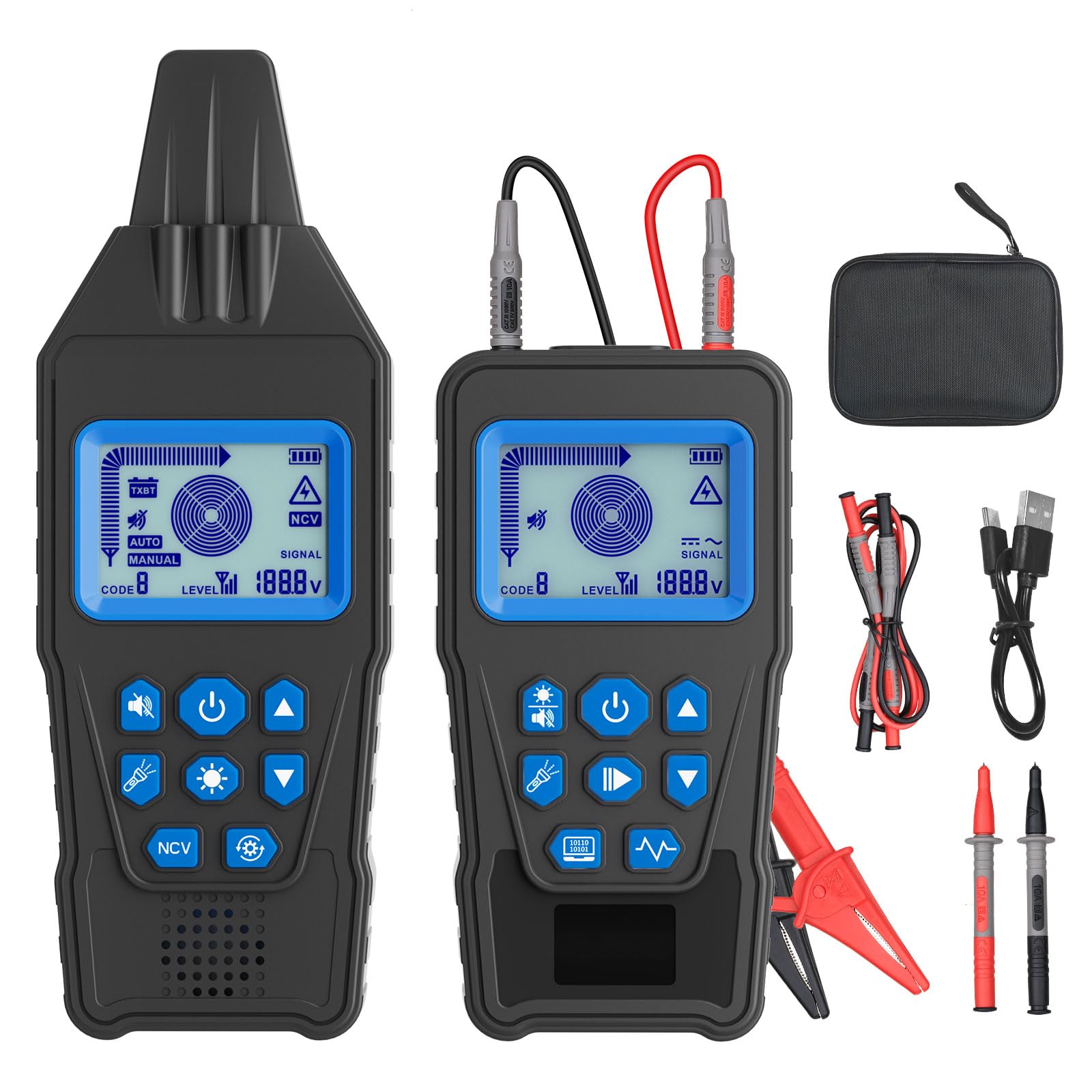 U630 Localizzatore di cavi sotterranei, distanza di rilevamento della linea digitale 2.5 metri, rilevatore di rottura del tracciamento, per circuiti elettrici, condotte, recinti per cani