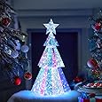 40'' Prismatic Iridescent DIY Multi-Color LED Folding Christmas Tree with Smart APP Control, LED Christmas Tree Music Sync for Indoor/Outdoor Holiday Decorations