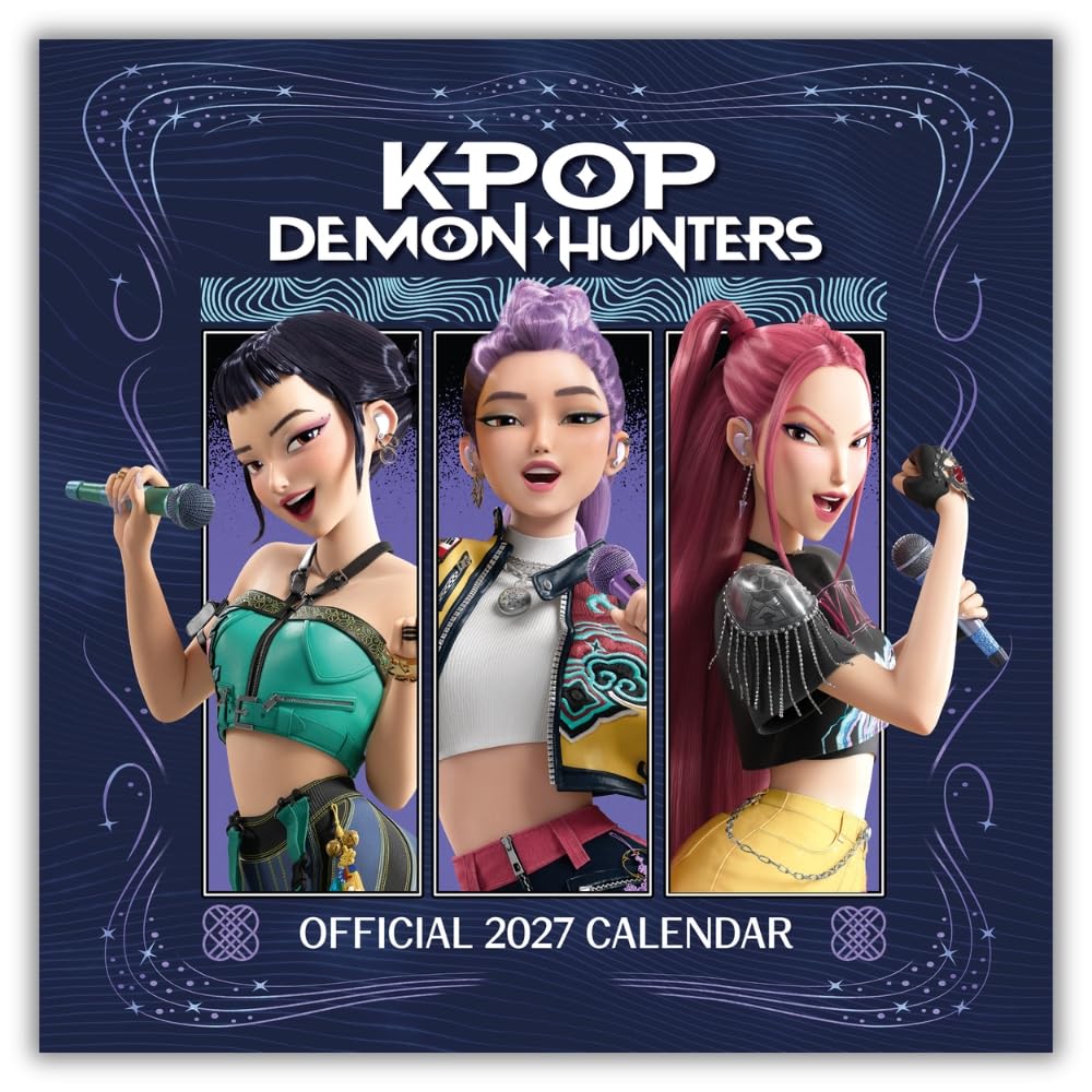 KPop Demon Hunters 2027 Square Wall Calendar Official Licensed Animation Calendar, Monthly Grid Layout, Stylish K-Pop Inspired Artwork & Characters, Large Square Format, Gift for K-Pop Fans