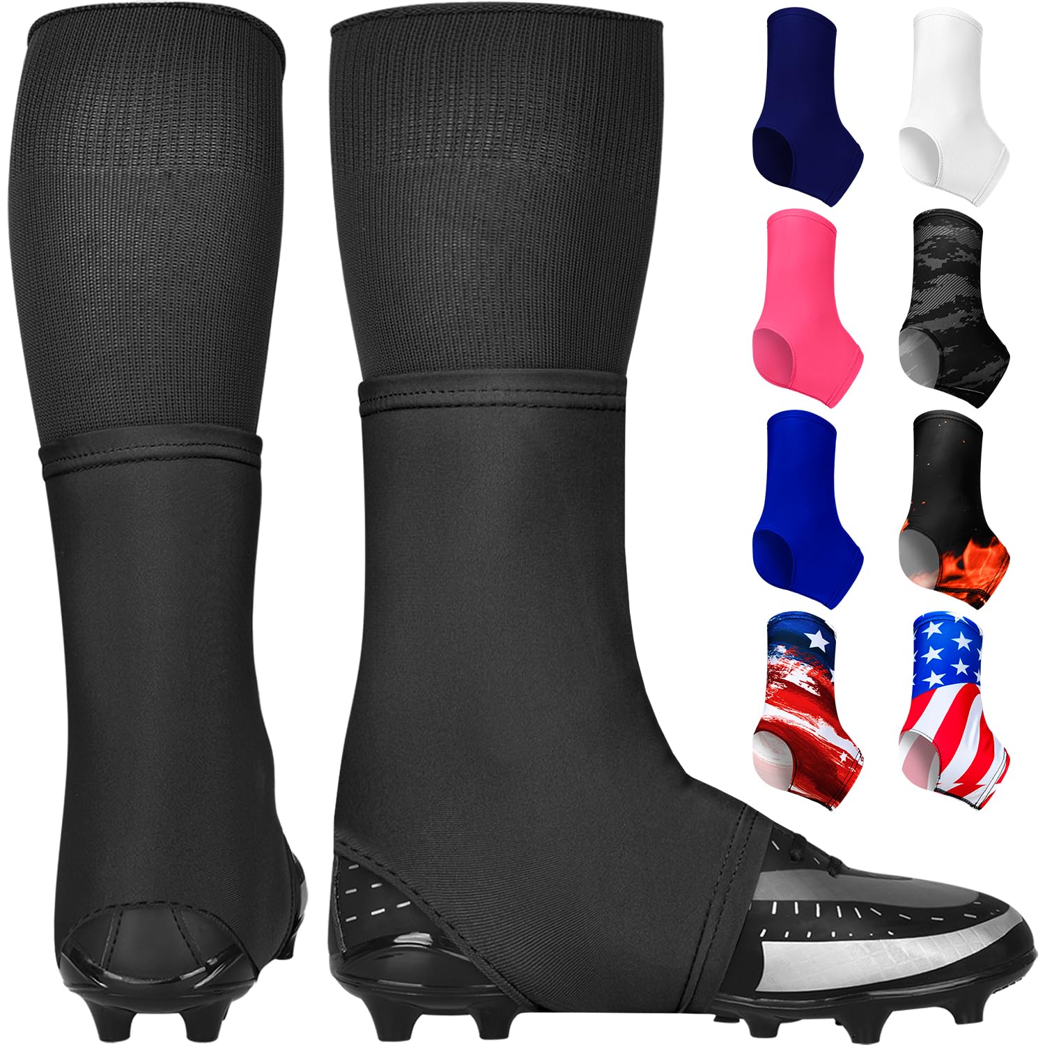 Exxact Sports Spats Football Cleat Covers Keep Your Laces Tied and Cleats  Clean, Football Spats for Cleats, Perfect for Baseball, Soccer, Lacrosse
