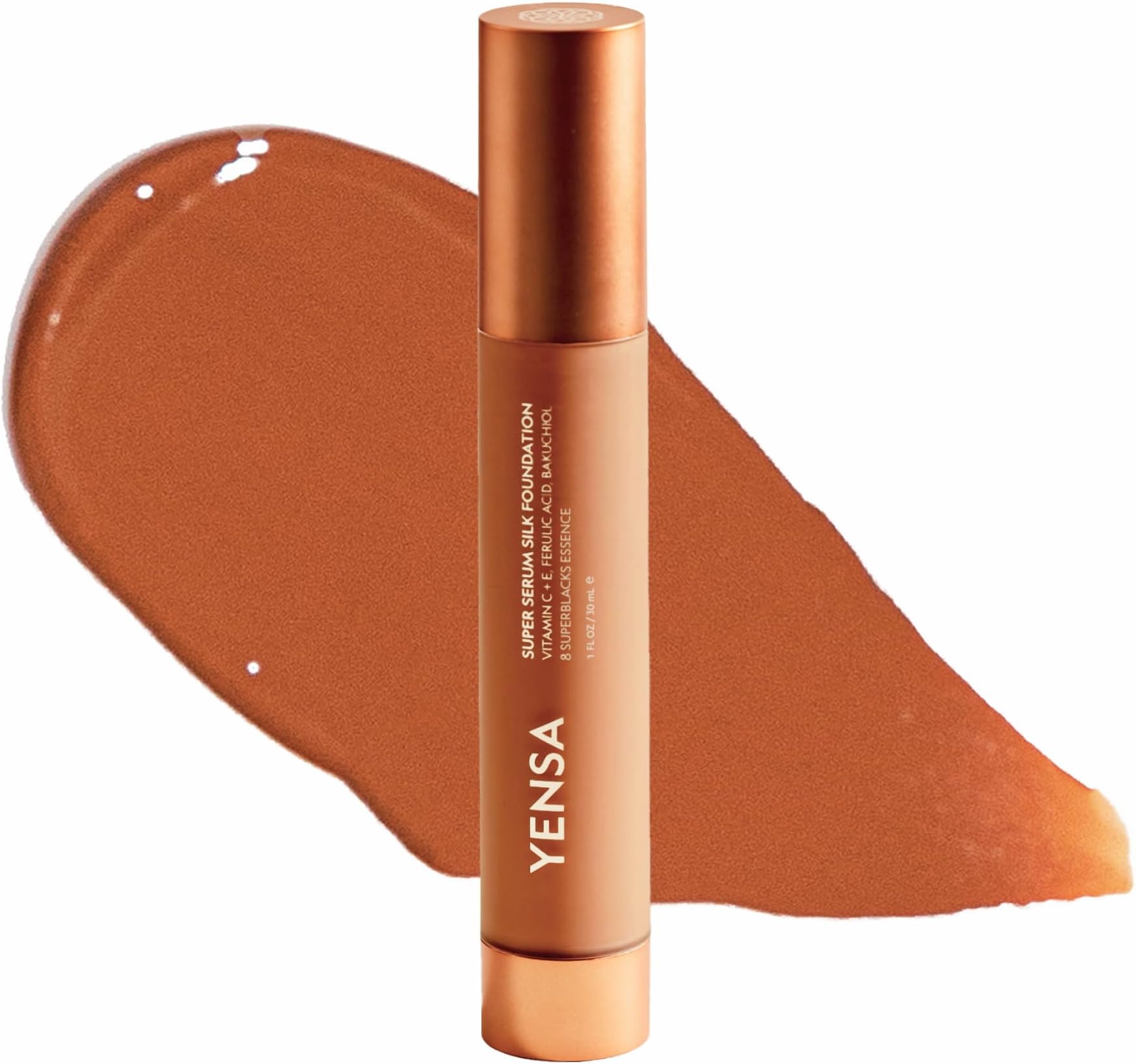 Super Serum Silk Foundation - Hydrating, Full Coverage Foundation with Vitamin C & Bakuchiol Oil - Blurs Imperfections & Evens Skin Tone - Korean Skin Care Makeup - Deep 2 (1 oz)
