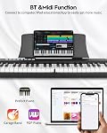 STRICH 88 Key Digital Piano pliable en pleine dimension avec clés sensibles semi-pondérées, ensemble de piano électrique portable pour débutant, ensemble avec pédal de maintien, casques, repos musical, SEP-88F