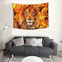 Vista 1 de Tapiz de cabeza de león Rasta, 60 x 40 pulgadas, arte de pared de león de Judá para decoración del hogar