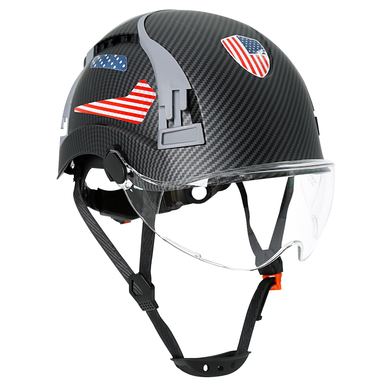 Perldverge Hard Hats Construction OSHA Approved-Vented Hard Hat with Chin Strap,Construction Safety Helmet with Visor,Reflective Hard Hat with Visor,6