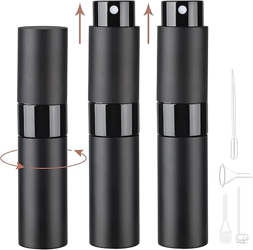 Miniatura 1 de 3 botellas portátiles del atomizador del perfume de PCS0.3 fl oz (3 PC negro mate)