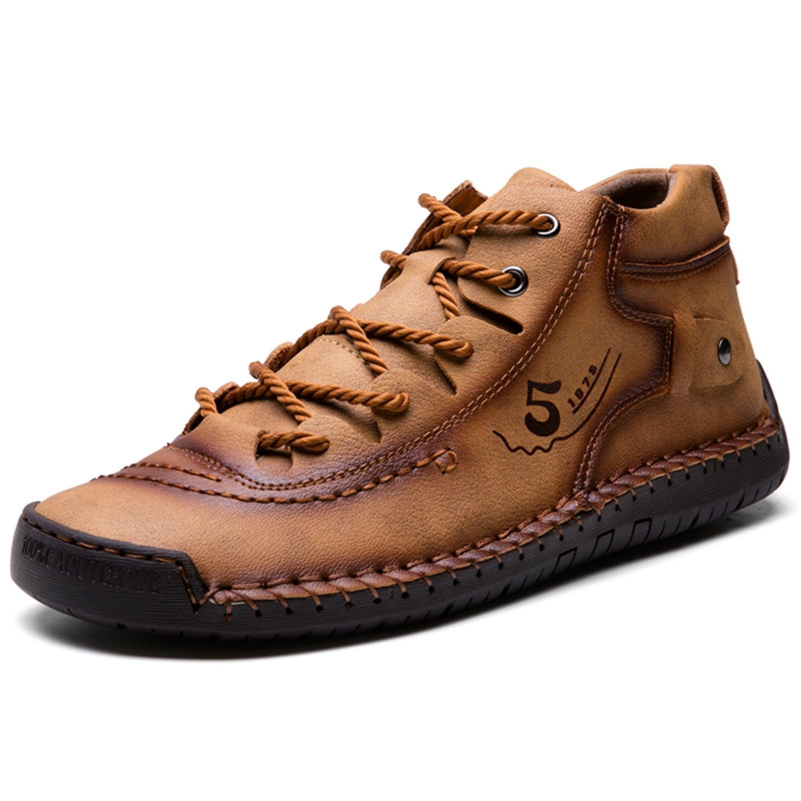 Womens Breathable Leather Ankle Boots - Lightweight Flat Ankle Boots Suitable for Daily Commuting Driving and Work Perfect