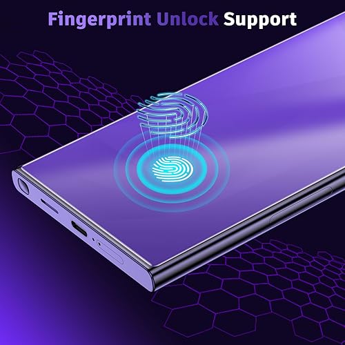 Miniatura 3 de LYWHL 2 Pack for Samsung Galaxy S24 Ultra Privacy Screen Protector Support Fingerprint Unlock, Purple Gradient Anti Blue Light Anti Spy HD Screen