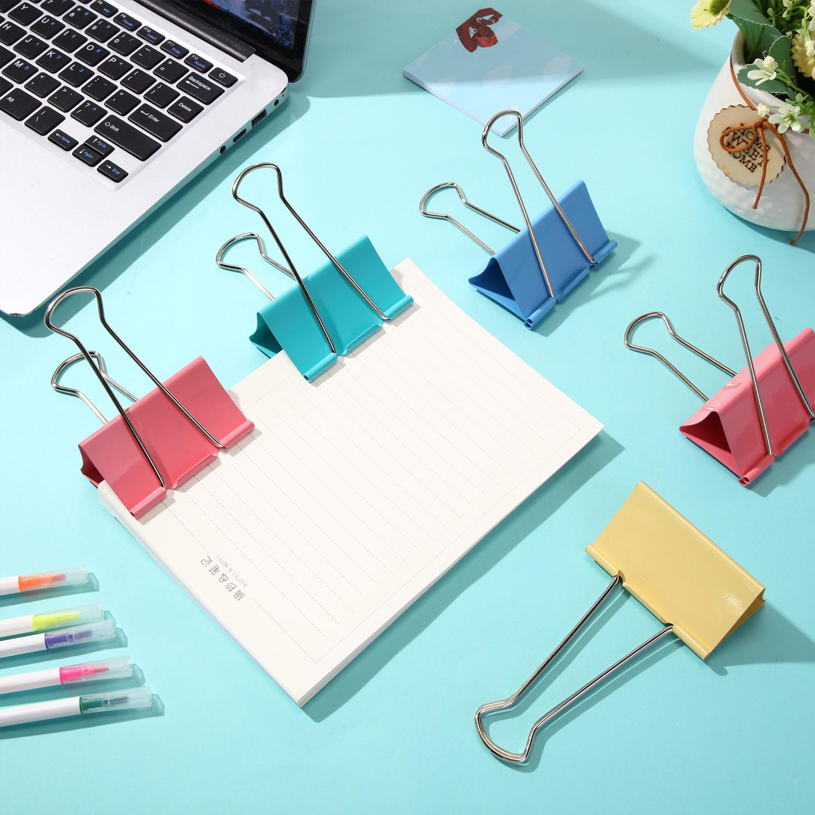 Jetec Jumbo-Binder-Clips, 7,6 cm, extra groß, bunt, groß, strapazierfähig, Metall, riesig, große Papierklemmen für Büro und Zuhause, Organisation, Küche, Lebensmittelbeutel, Zeichnen, 48 Stück