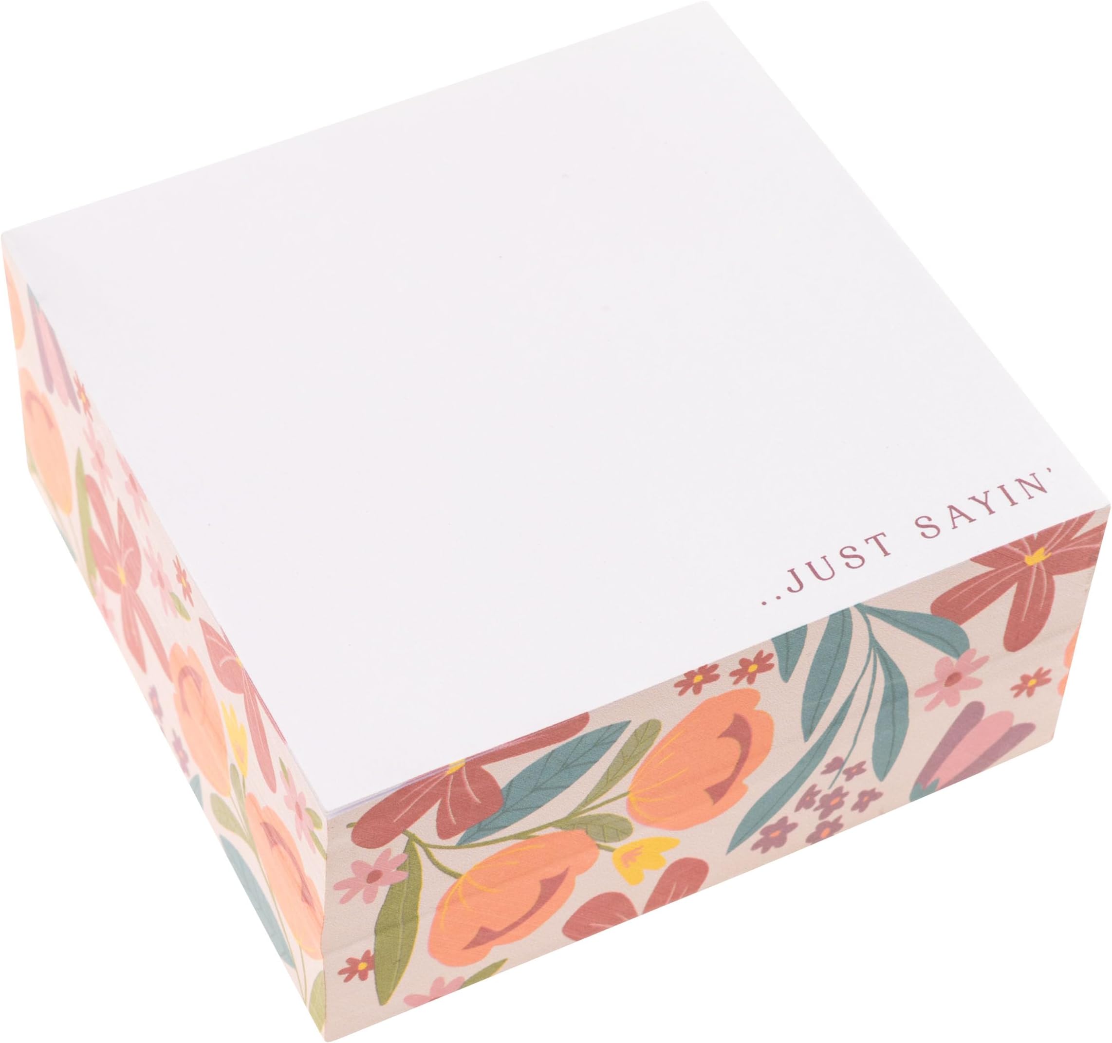 Karma, Block Notepad, 500 Sheet Memo Paper Cube, Non-Sticky Memo Pad Cube for Office, and Home, Sunset Floral
