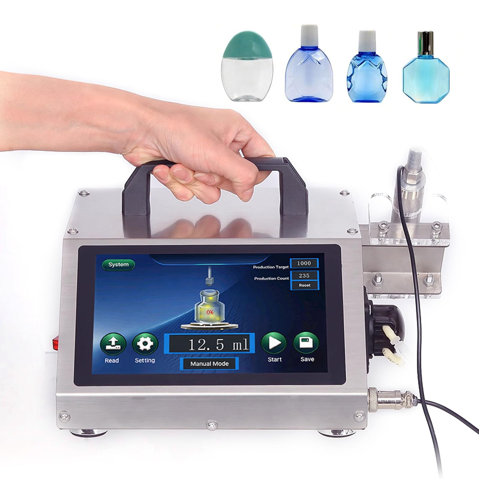 Small Bottle Filling Machine, Automatic Liquid Filling Machine, 1Ml-100Ml Bottle Filler with Digital Touch Panel, Maximum Flow Rate: 140-600Ml/Min, For Essential Oil, Eye Drops, Perfume HD1360