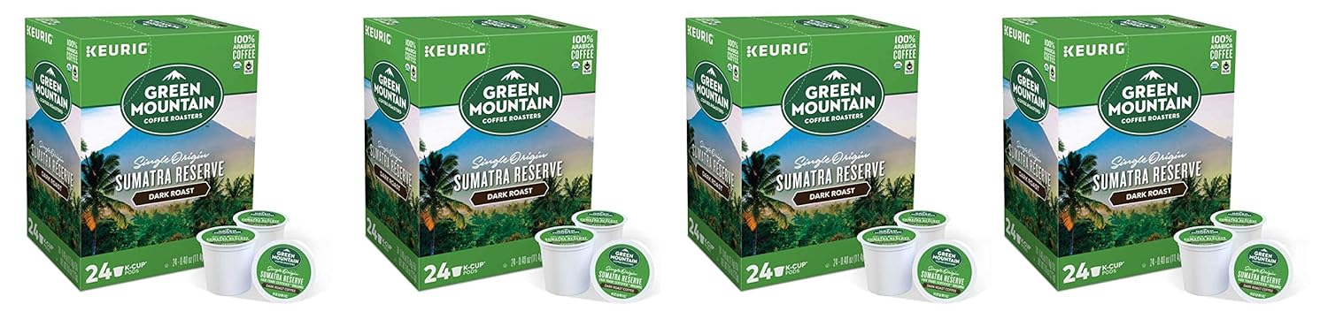 Green Mountain Coffee Roasters Sumatra Reserve, Single-Serve Keurig K-Cup Pods, Dark Roast Coffee, 24 Count (Pack of 4) Sumatra Reserve 24 Count (Pack of 4)