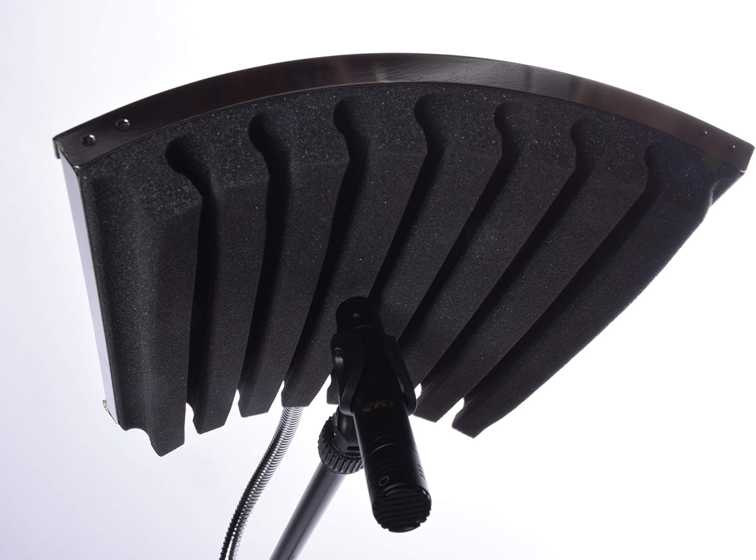LyxPro Vocal Booth 40 Portable Acoustic Isolation Instrument Shield, Sound Absorbing, Reflection Panel Heavy Duty Gooseneck with Condenser Anti Vibration Spider Microphone Shockmount Kit