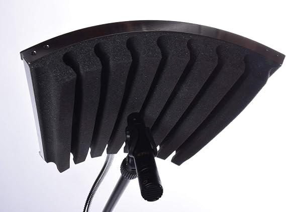 LyxPro Vocal Booth 40 Portable Acoustic Isolation Instrument Shield, Sound Absorbing, Reflection Panel Heavy Duty Gooseneck with Condenser Anti Vibration Spider Microphone Shockmount Kit