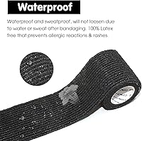 Vista 6 de Vendaje cohesivo autoadherente de 2 x 5 yardas, vendajes de primeros auxilios, cinta deportiva deportiva veterinaria para esguince e hinchazón