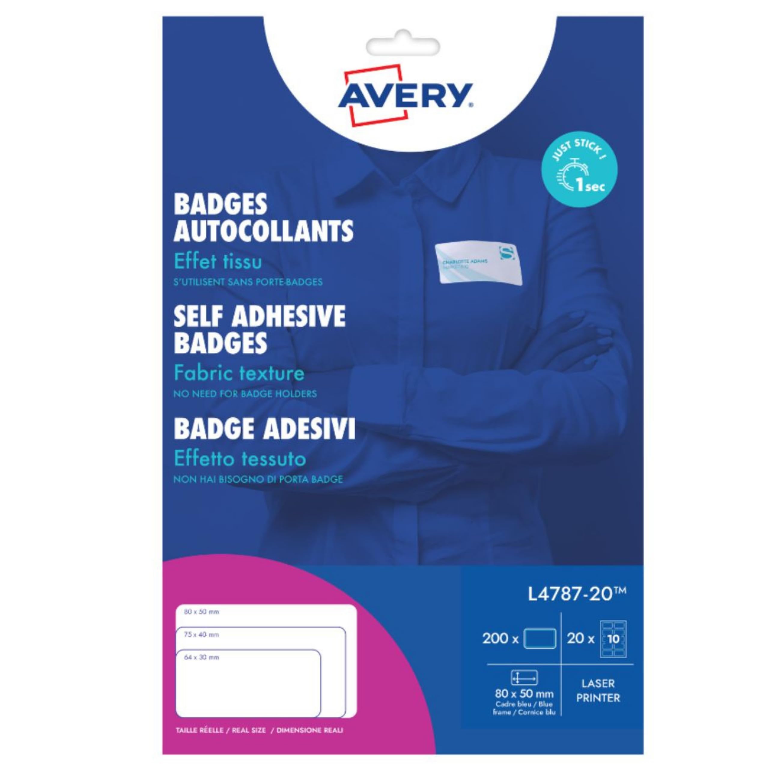 Avery L4787-20 Selbstklebende Namensschilder