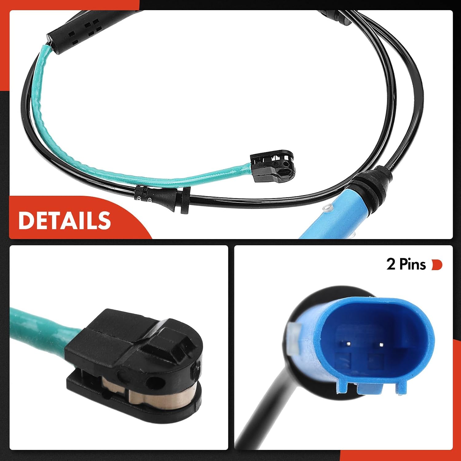 A-Premium Front Brake Pad Wear Sensor Compatible with BMW 530e, 530i, 540i, 740i, 750i, 530e/530i/540d/540i/740e/740i/745e/745Le/750i/750Li xDrive, 640i xDrive Gran Turismo, 840i/M8(Gran Coupe)