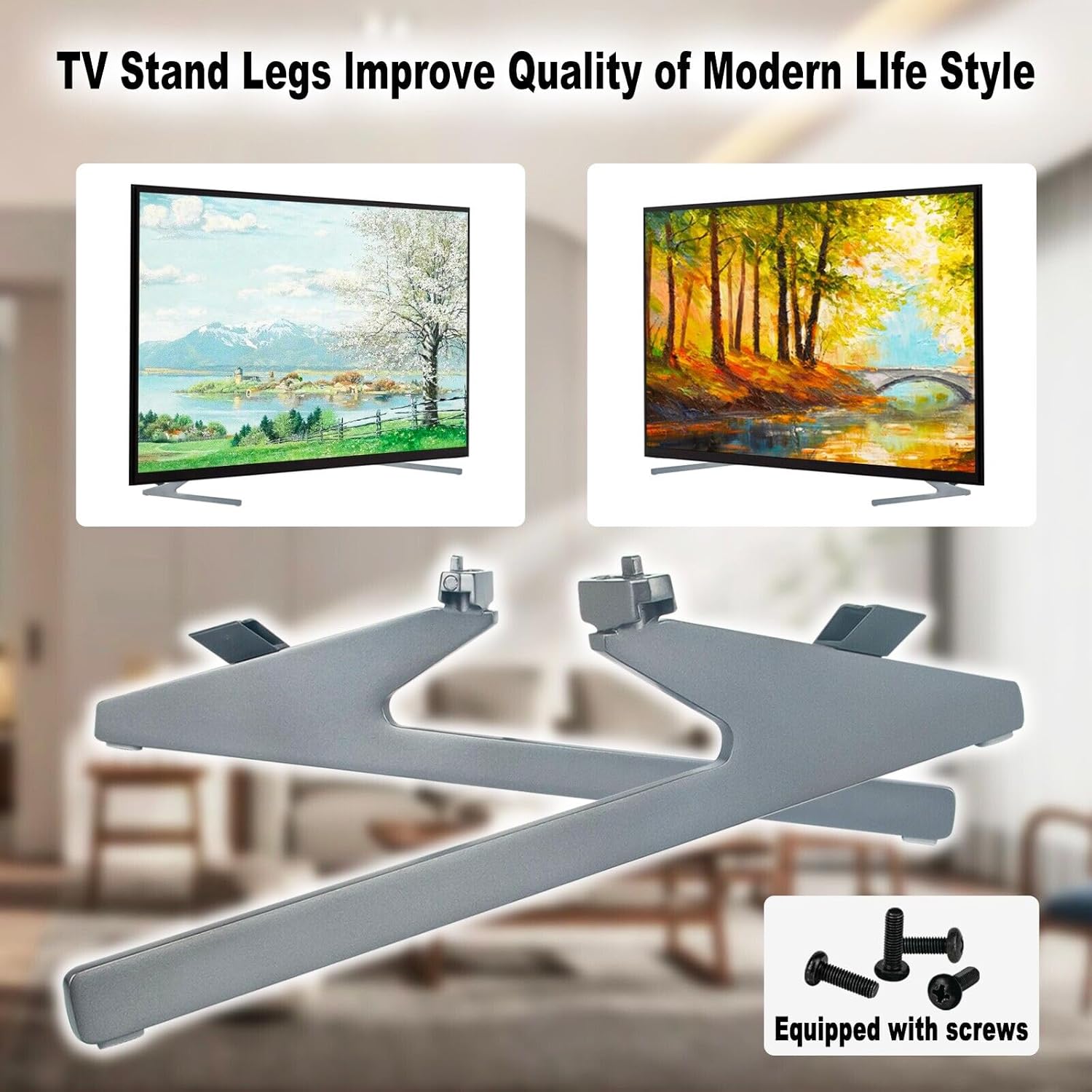TV Base Stand Legs FIT for HISENSE TV 65U8H 65U8HQTUK with Screws and Instruction