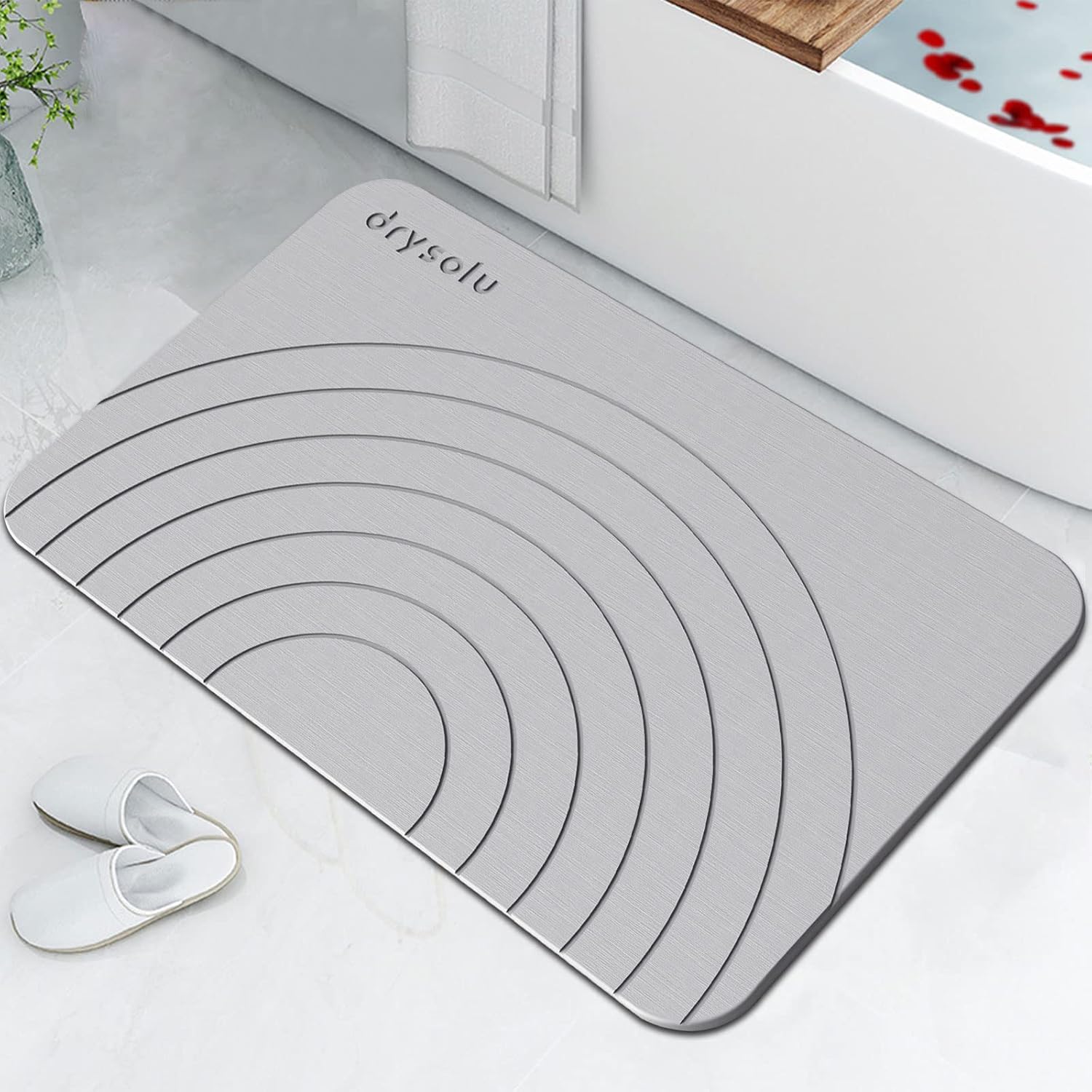 Drysolu Bath Stone Mats Diatomaceous Earth Bath Mat Stone Shower Mat