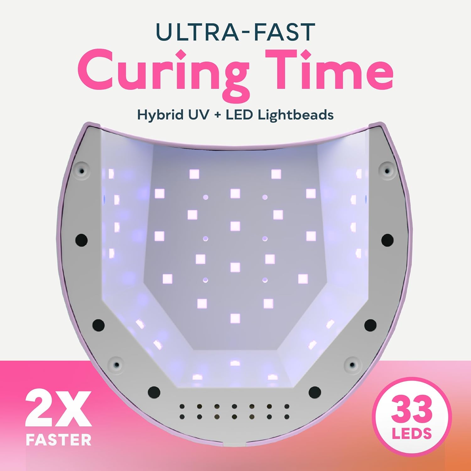 SUNUV UV LED Light for Nails, Nail Dryer for Gel Polish with Auto Sensor, 33 LEDs 4 Timers Settings SUN2C Purple