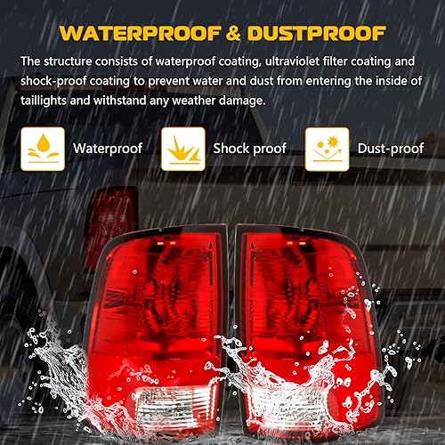 Miniatura 3 de A ABIGAIL Conjunto de luces de freno trasero compatible con Dodge Ram 1500 2500 3500 2009-2018 Conjunto de lámpara trasera de luz trasera del lado