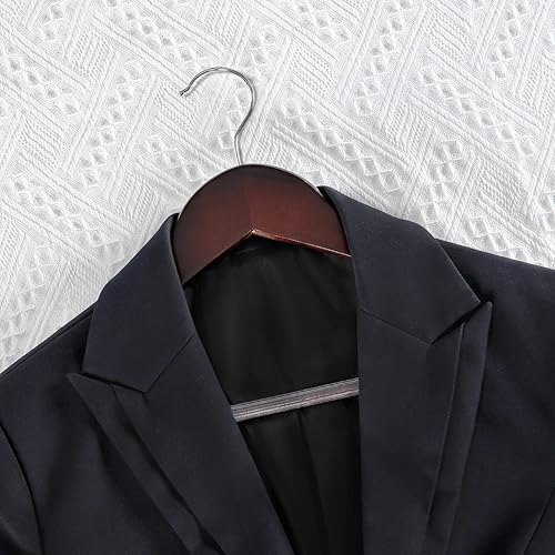 Miniatura 5 de TOPIA HANGER CT34M30 - Perchas de madera de cerezo con barra antideslizante para pantalones, gancho giratorio de 360 y muescas en los hombros para