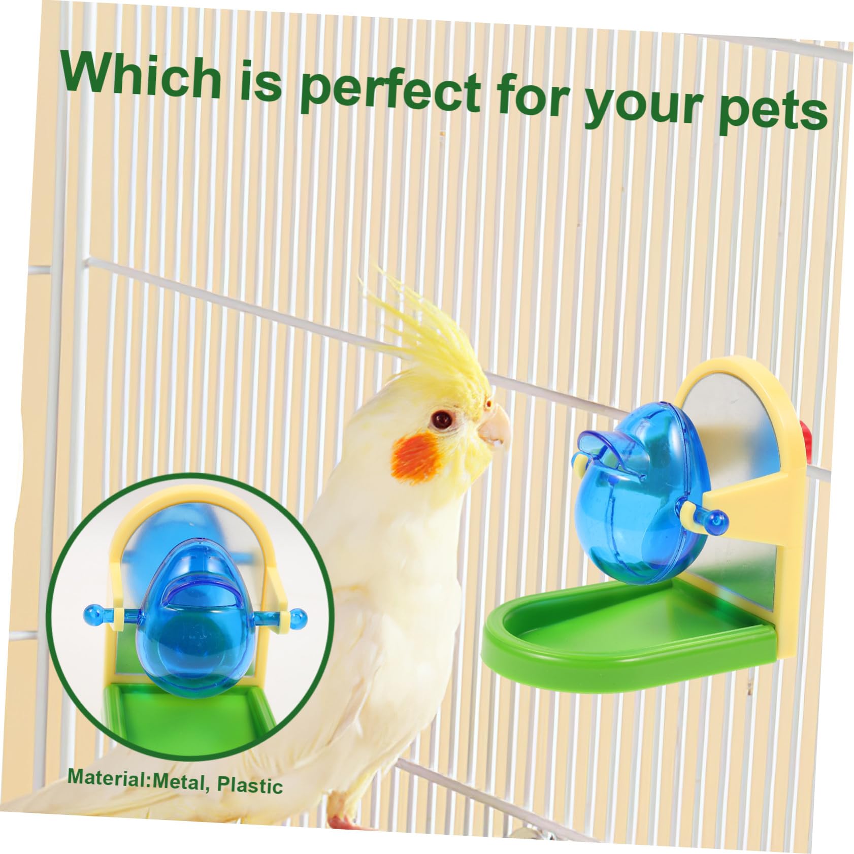 Distributeur de Nourriture Couleur Aléatoire pour Oiseaux Jouet D'entraînement Simple en Métal et Plastique Divertissement et Alimentation pour Calopsittes et Perroquets