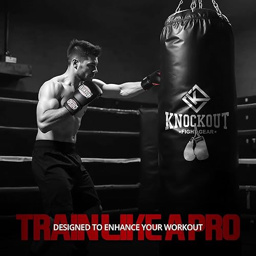 Miniatura 5 de Guantes de Boxeo de Gel Knockout para Hombres y Mujeres - Entrenamiento Profesional de Sparring, Cuero Maya Hide Muay Thai MMA Kickboxing, Guantes