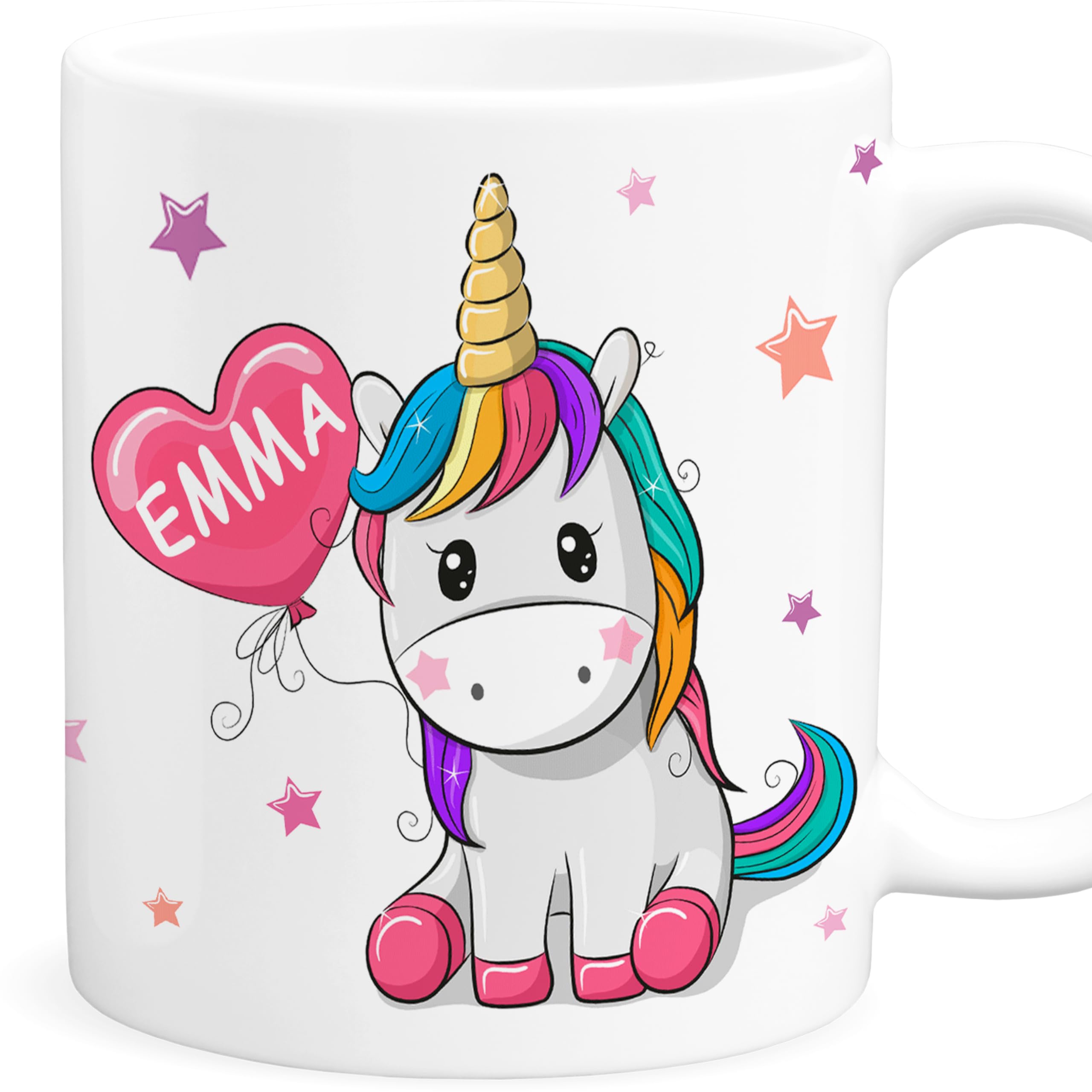 Emaille-Blechbecher Mit Einhorn-Motiv – 300 Ml, Weiß Mit Silbernem Rand, Spülmaschinengeeignet & Kratzfest